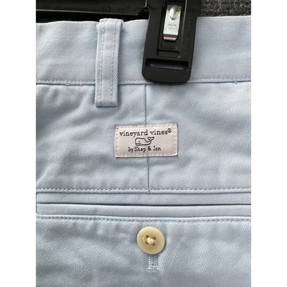 Vineyard Vines Chino‎ Shorts 38 Light Blue Men's Casual Dress Golf 100% Cotton